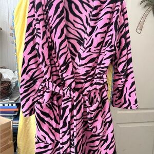 Comfy & Cozy Pink Zebra Print Robe